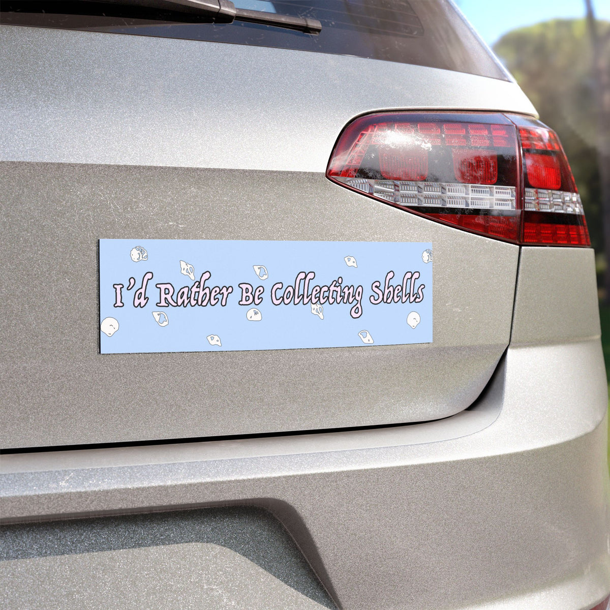 Beach Shell Collecting Bumper Sticker – "I'd Rather Be Collecting Shells"