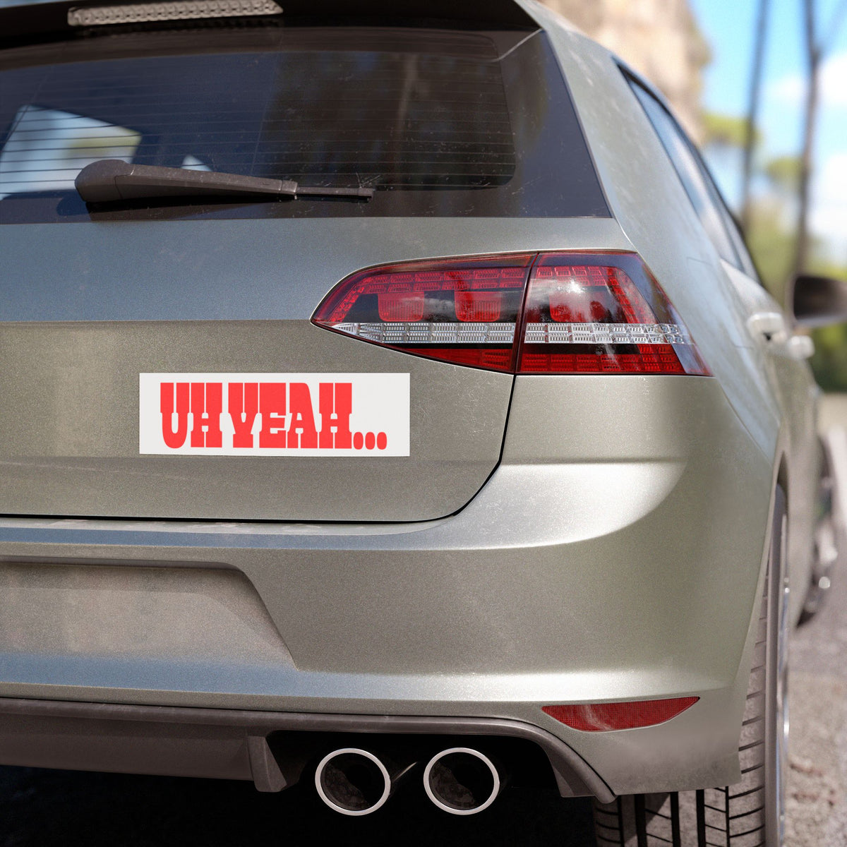 Uh Yeah... Bumper Sticker — Retro Red Statement Sticker