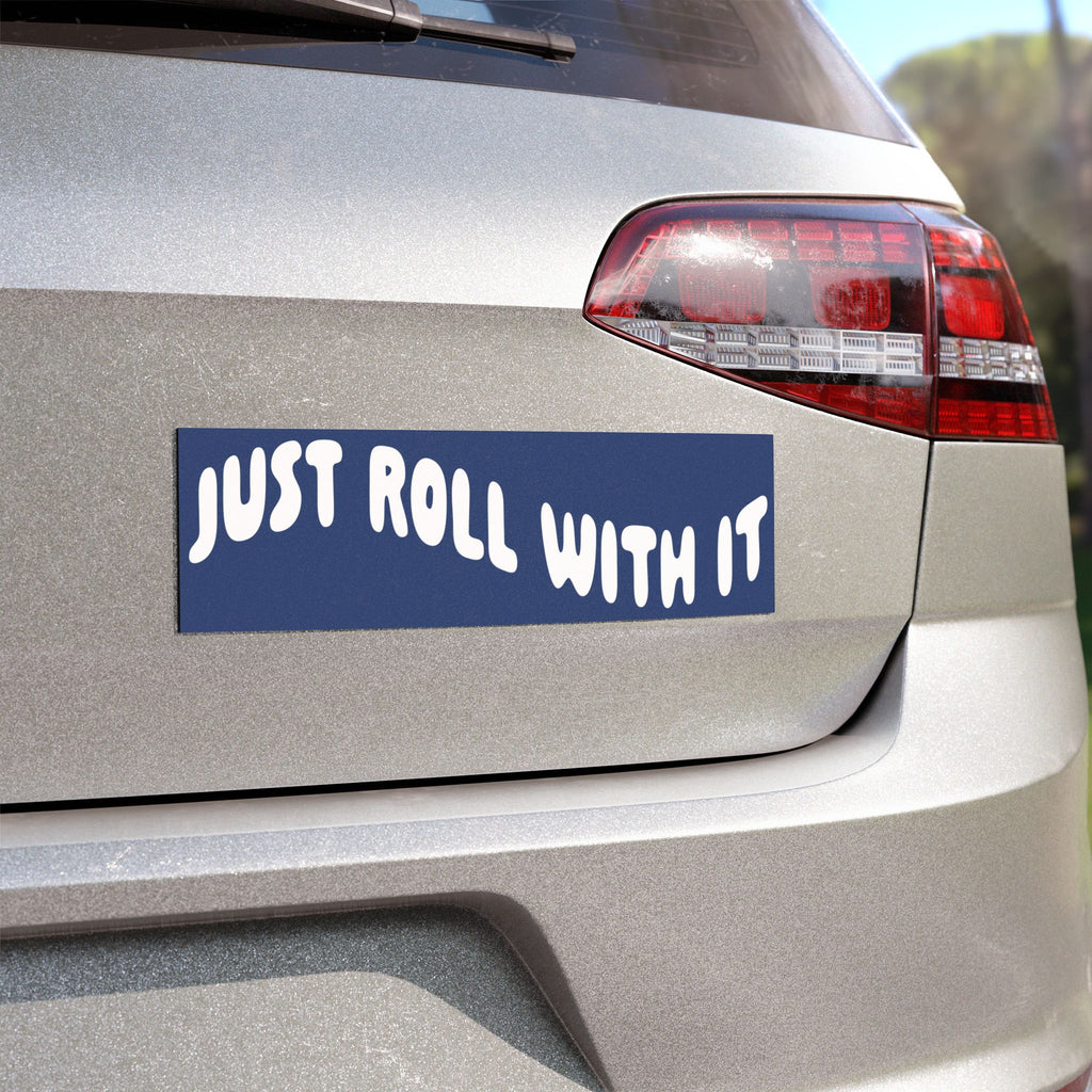 Just Roll With It Bumper Sticker — Retro Surf Van Decal