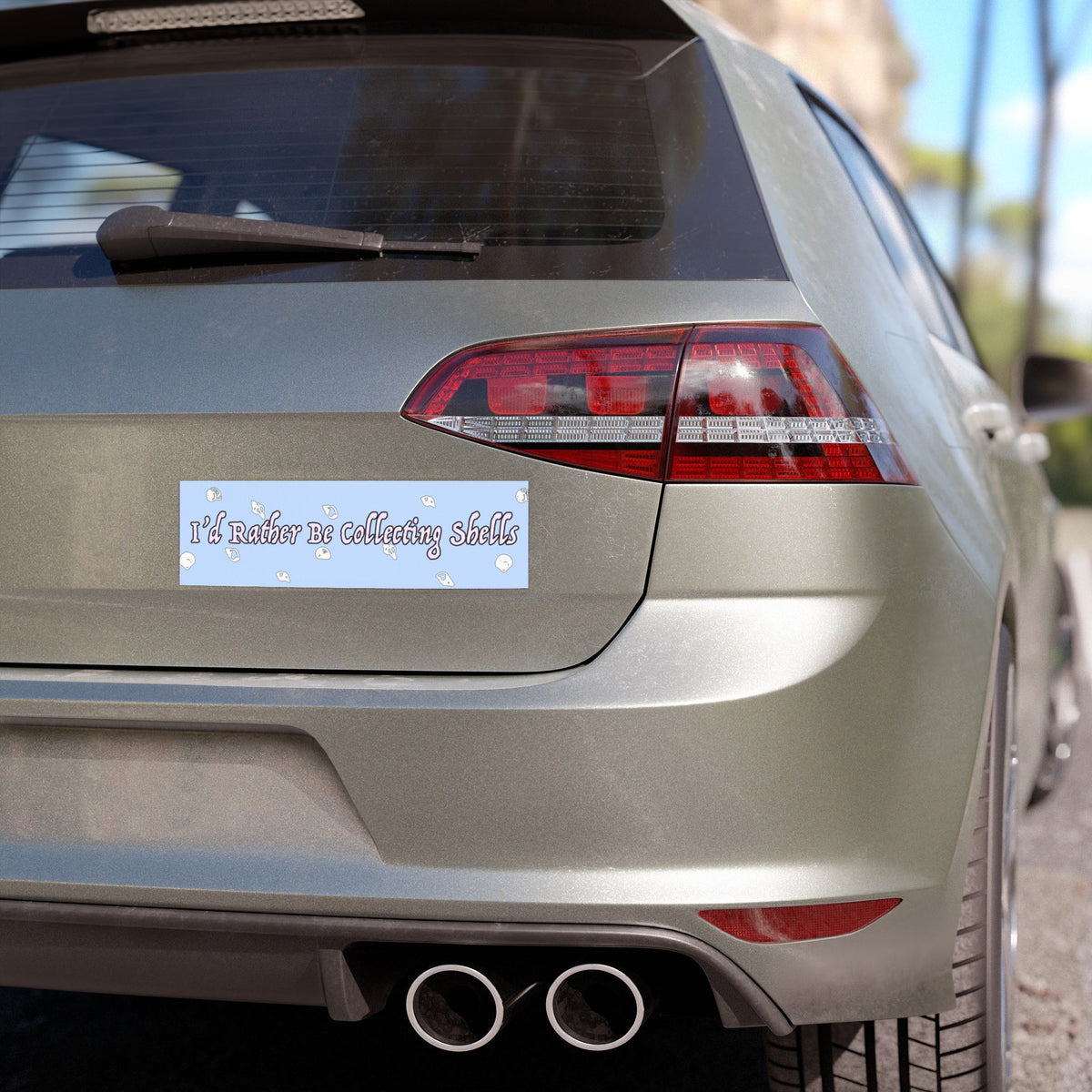 Beach Shell Collecting Bumper Sticker – "I'd Rather Be Collecting Shells"